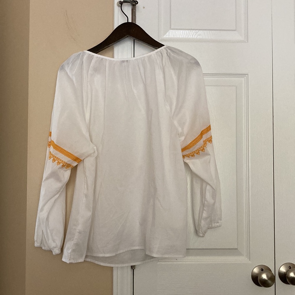 JCrew Factory raglan cotton popover with embroidery - Picture 6 of 6